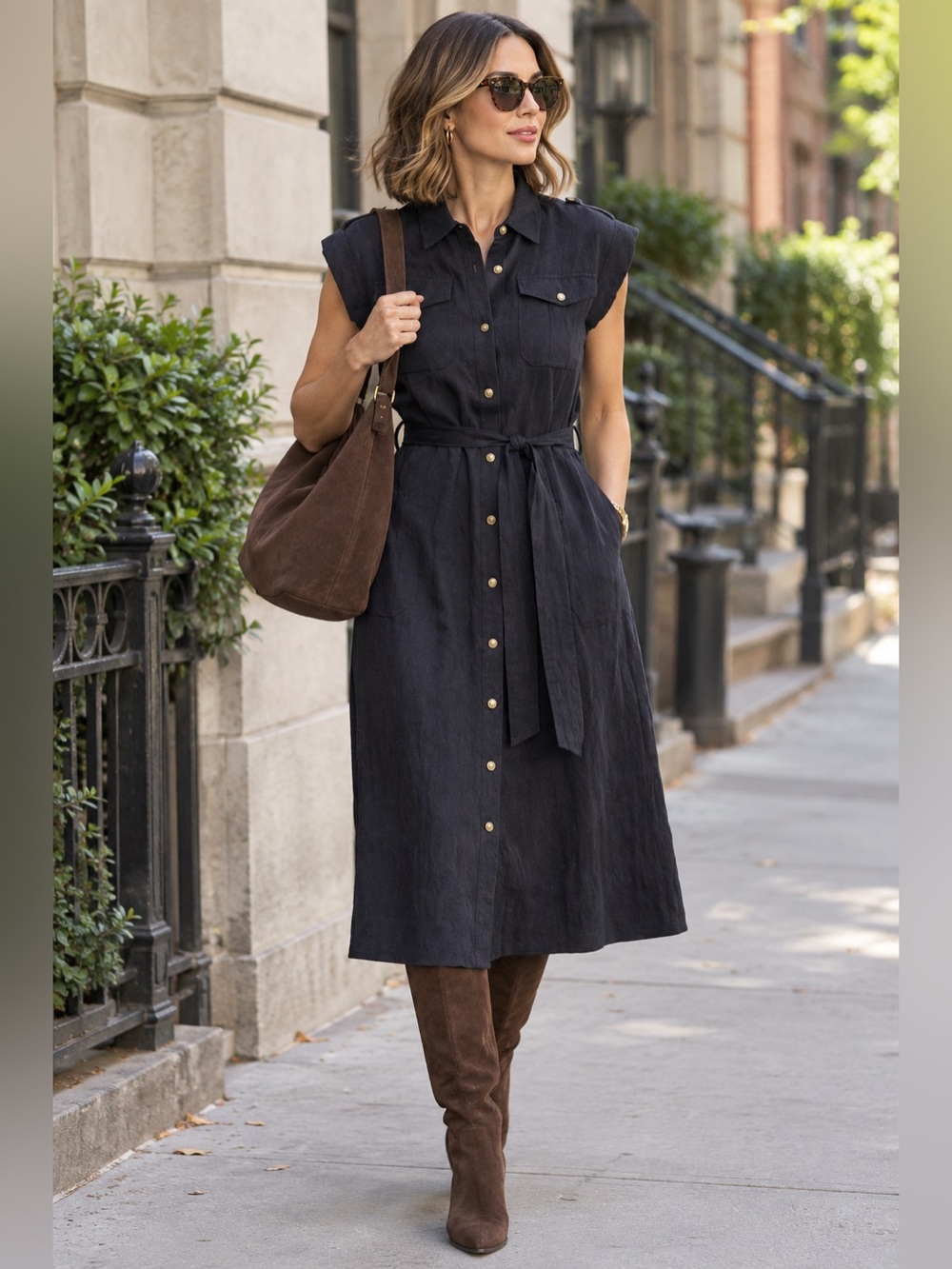 Rag & Bone Roxanne Button-Front Shirt Belted Dress